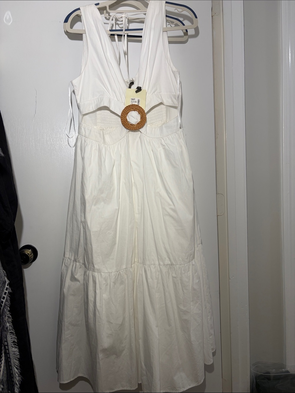 Dress Forum White Maxi Dress with Woven Ring Detail